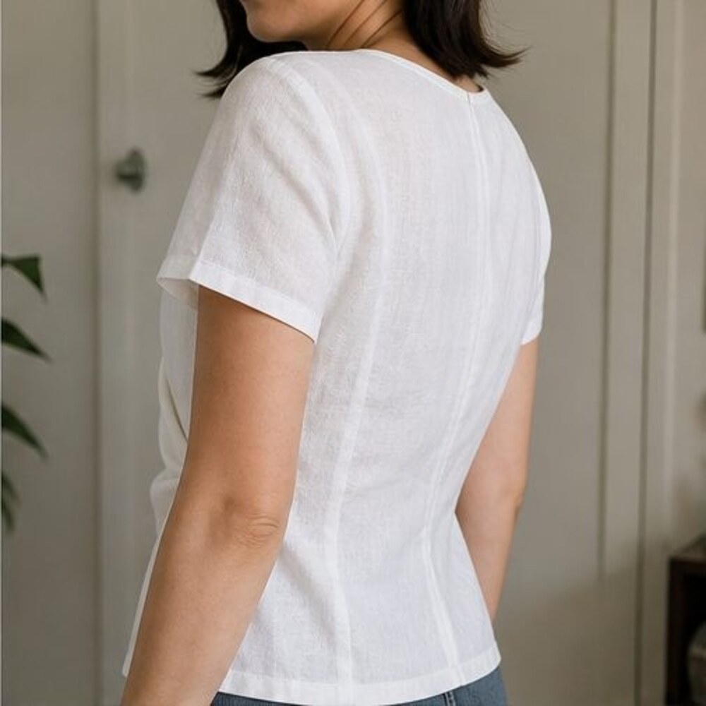 White Button Blouse - Picture 3 of 6